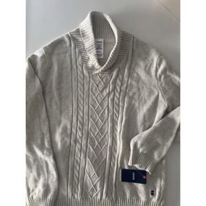 Izod Oatmeal Colored Cotton Knit Sweater Size Xl Long Sleeve Men's